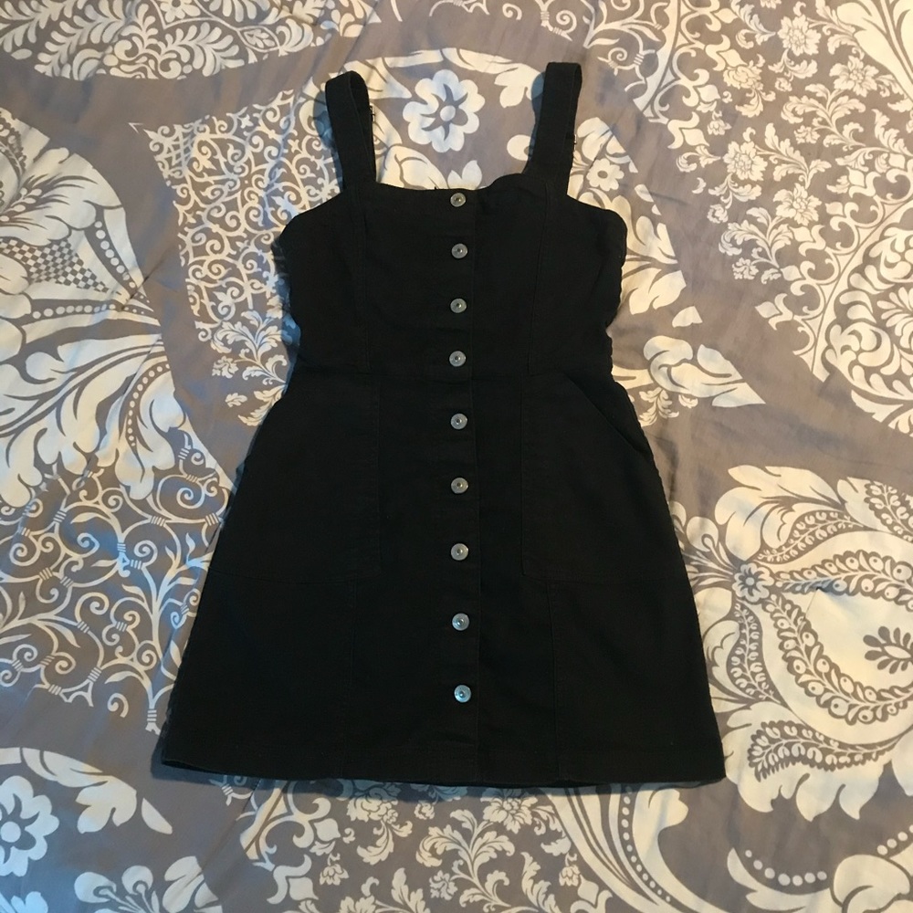 ‘Divided’ by H&M- Black button-front denim dress